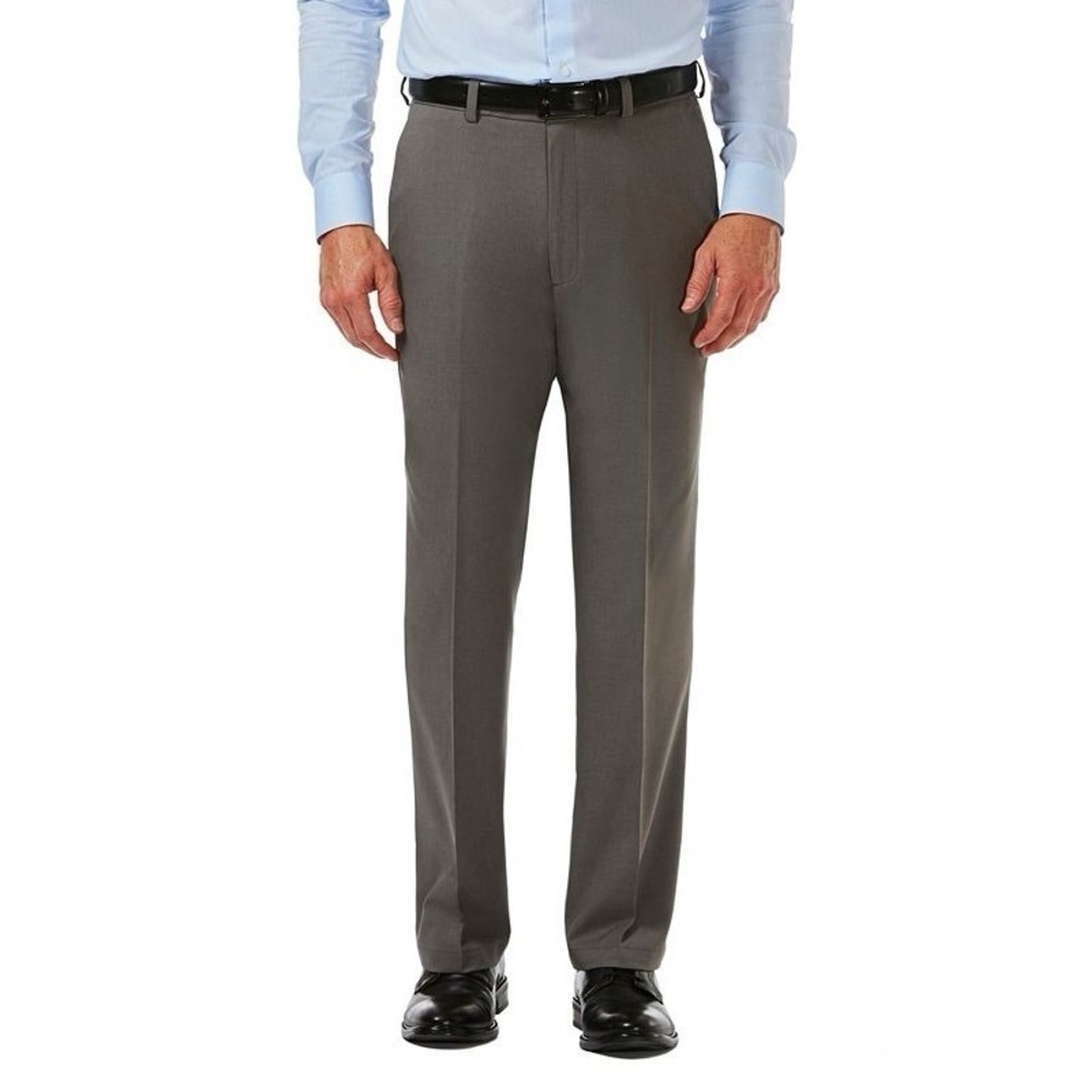 Haggar Cool 18 Pro Mens Charcoal Heather Classic Fit Dress Pants 42x29 HC00236